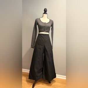 Fallure Alpaca Wool Stretch Cropped Cardigan Gray Made in Italy Size S/M